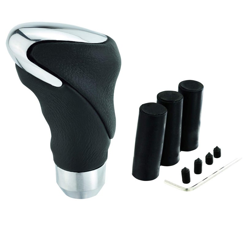 Abfer Car Gear Shift Knob Leather Stick Shifter Knobs Head Replacement Fit for Most Manual Vehicles, Black - Image 5